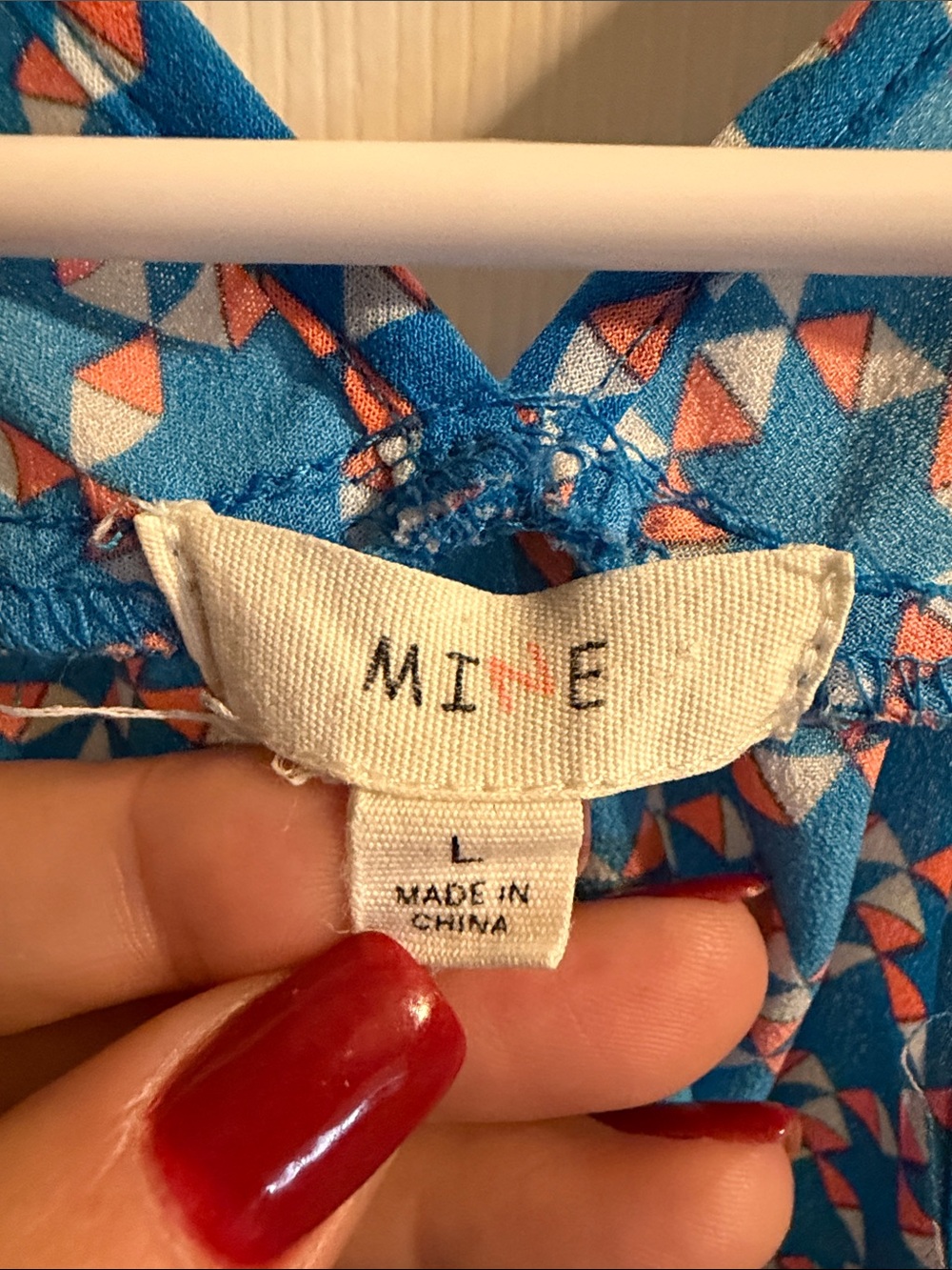 mine Blue Geometric Button-Front Racerback Camisole - Picture 3 of 3